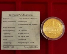 1 Deutsche Mark vergoldet