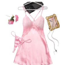 Nachtkleid teilig satin - nachtkleid, 2