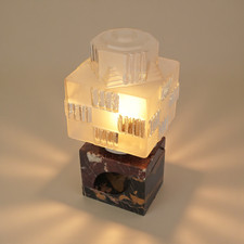 Einzigartige Art Déco Design Tischlampe "THE TWO FACE CUBE" Tischleuchte Bauhaus