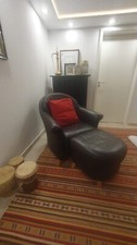 Ledersessel gebraucht mit Hocker