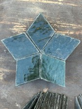 20 Antik Glas Scheiben grün Kathedralglas Ornament Bleiglasfenster Rhombus 1900