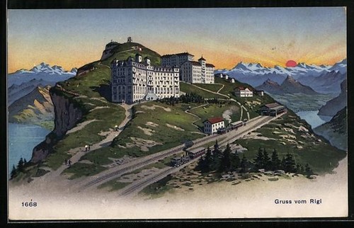 Rigi bergbahn mit hotels - rigi,,