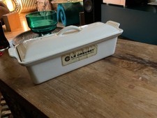 Le Creuset AuflaufformTerrine Gusseisen Emailliert mit Deckel weiss