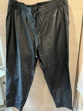 Damen Mode Große Größe 54 Kunst Leder Hose Schwarz NEU Übergröße