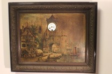 Uhr, Wanduhr Bilderuhr Rahmen Musikwerk Spieluhr 67x55 cm Gründerzeit *2632