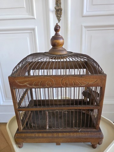 Vintage vogelkäfig holz - vogelkäfig,