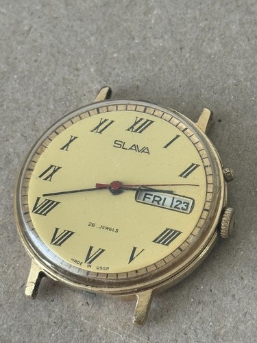 Vintage uhr slava vergoldet - slava,