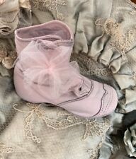 Kleiner alter Boudoir Stiefel Brocante Frankreich Rosa Shabby Kinderschuh