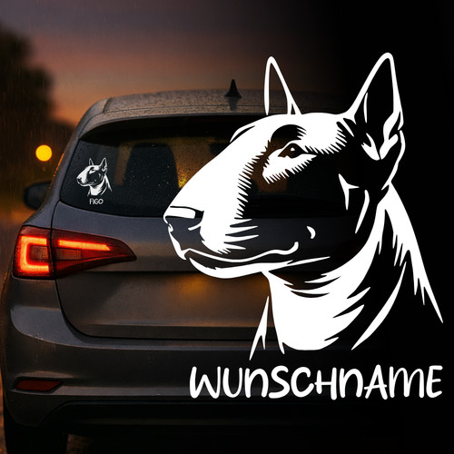 Bull terrier hund auto - bull,