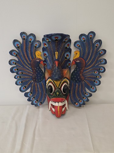 Wooden peacock mask hand - mask,