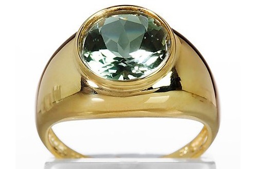 Ring 375 gelbgold - ring, prasiolith