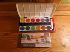 herlitz ST12 Deckfarbkasten 12 Farben Deckweiß Wasserfarbe Schulknete Kinder NEU