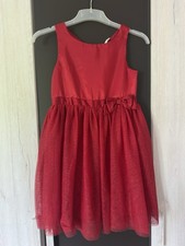 H&M Kleid Tüllkleid 140 Mädchen Rot Glitzer Blume Neuwertig Festlich Hochzeit 