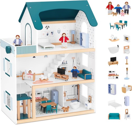 Puppenhaus holz mit hebbarem - holz,
