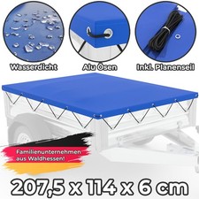 Anhänger-Plane 207 x 114 cm Flachplane Stema 750kg Abdeckplane für Anhänger PKW	