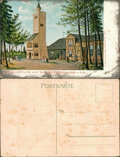 Ansichtskarte geyer geierturm - ansichtskarte,