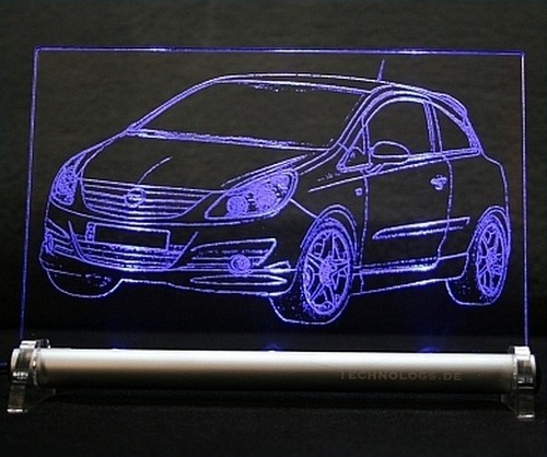 Led leuchtschild graviert - graviert, ist