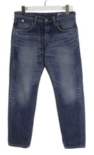 Edwin Herrenjeans W28 L28 Selvedge Denim Whiskers Tapered Knopf Dunkel