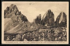 Ansichtskarte Alpensee-Hôtel Drei Zinnen, Partie mit Paternkofel 