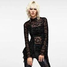 PUNK RAVE Bat Attack Tunika Top Gothic Netz-Shirt Fledermaus Transparent