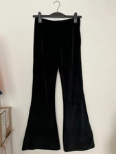 Bäres Schlaghose schwarz Samt S/M high waist gothic