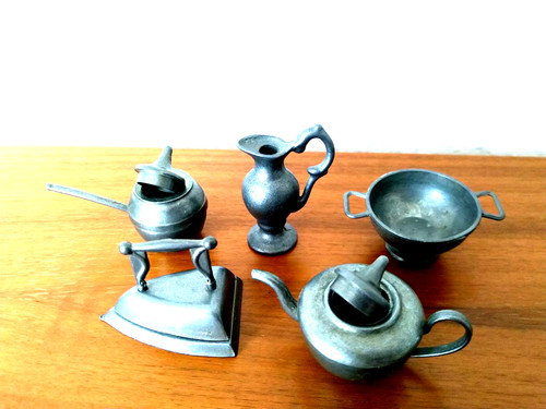 Teiliges miniatur zinn - 5-teiliges, miniatur-zinn-set