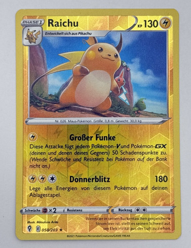 Raichu 050 203 - reverse, holo