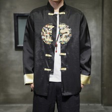 Herren Drachen Bestickt Hemd