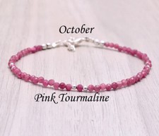 Natürlicher rosa Turmalin 3-3,5 mm rund Micro facettiert Minimilast Armband 7...