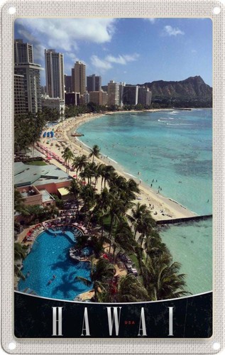 Blechschild 18x12 hawaii - 18x12, cm