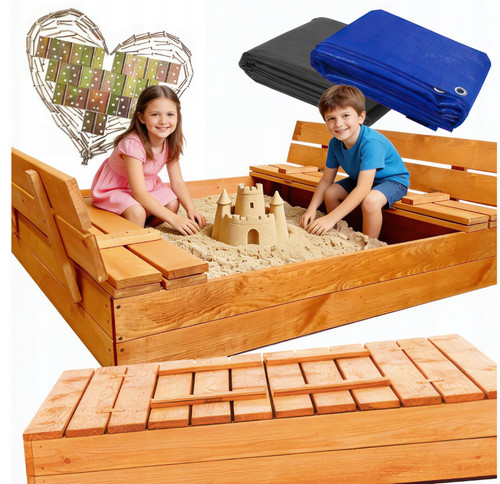 Sandkasten mit deckel und - mit,