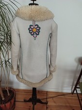Lammfell mantel bestickt - mantel,