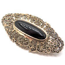 Große Art Deco Brosche 925