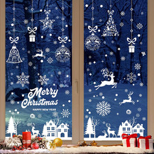 Fensterbilder Weihnachten 192tlg Schneeflocken Weiß Selbstklebend Winter Deko
