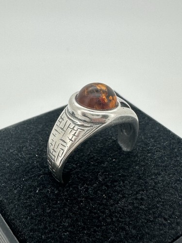 Silberring 925 mit - , bernstein