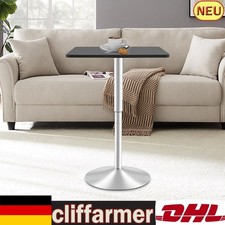 Bistro Tisch Stehtisch schwarz eckige Edelstahl höhenverstellbar 70-90cm Home