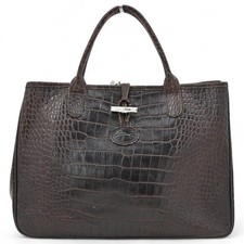 LONGCHAMP Rozo Tote Bag aus braunem geprägtem Leder