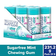 Happydent Wave, Xylitol Sugarfree Mint Flavour, Bubble Gum Bottle Pack