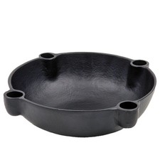 BOWL Dekoschale mit Kerzenhalter aus Aluguss Schwarz lackiert 24x7cm - Scandi