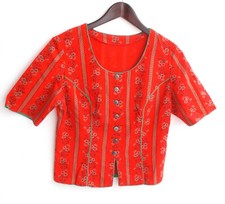 Damen Trachten Mieder rot geblümt ca. Gr. 38