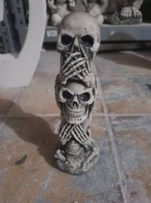 Deko Totenkopf Skulptur 18,5cm 3 Totenschädel Skulls Dekofigur Dekoobjekt Gothic