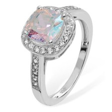 Sterlingsilber Halo Cubic