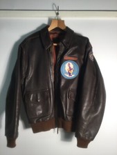 WWII 1940s A-2 Flight Jacket 8th Army USAAF Patch Eastman Replica 44in