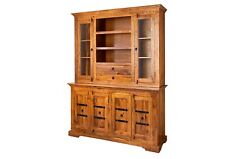 Vitrine Buffet Akazienholz massiv kolonial Landhausstil Holz Akazie Anrichte