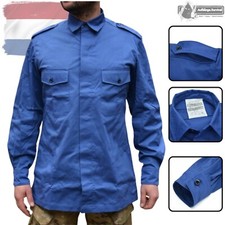 Herren Hemd Niederländische Armee Langarm Militär Arbeitshemd Blau Neu Surplus