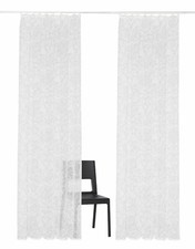 Vorhang 2 tlg. weiß-grau Ornamente B/H 135 x 145 cm "Iowa" Gardine Seitenschal 