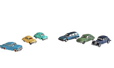 6 Automodelle 1:87, H0 Wiking und Norev gebraucht, die Franzosen 15CV, DS, CX, 4