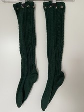 Handgestrickte Damen Trachtenstrümpfe - grün - 38 - wadenlang