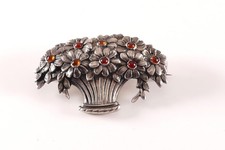 Brosche Silber 835 Blumenkorb
