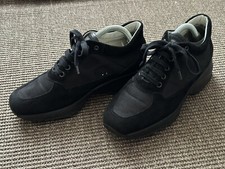 Hogan “Interactive” Black Suede Sneaker Hidden Heel 6cm Size 37,5